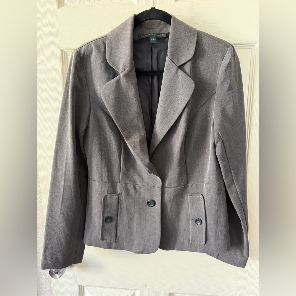 Harve Benard Gray Tailored Women's Blazer Jacket